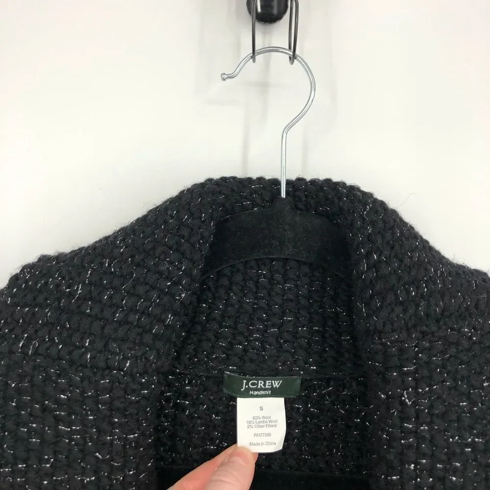 J. CREW Handknit Wool Chunky‎ Knit Shawl Collar Cardigan
